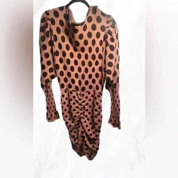 Zara “blogger favourite” draped polka dot scrunch long sleeve dresss S - Picture 2 of 5